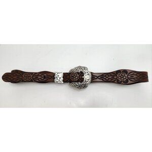 Cow Girl Size Medium Belt & Buckle Real Leather 1998 Vintage